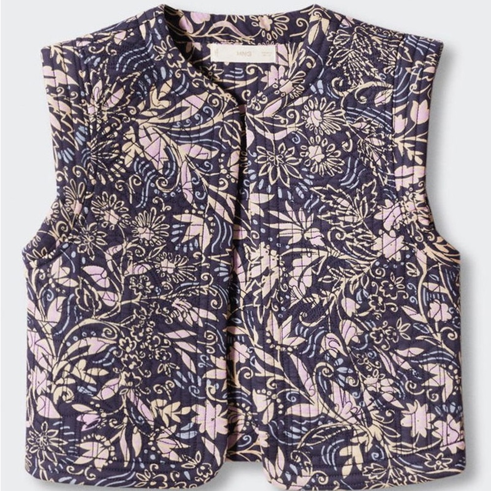 Mango Floral Quilted Vest (gilet/waistcoat)